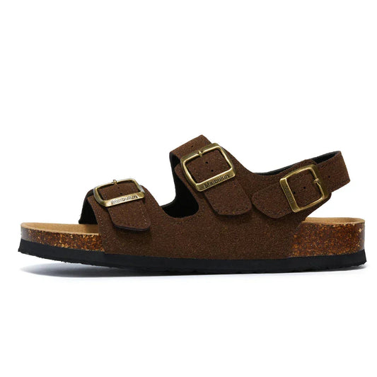 Amalfi Three-Strap Cork Sandals - Dark Brown - photo 2
