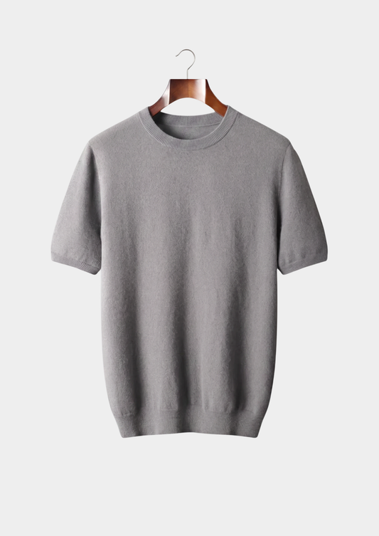 Premium Cashmere Classic Crewneck T-Shirt - Light Beige - photo 2