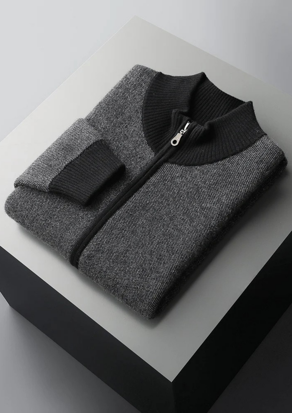 Premium Cashmere Jacquard Zip Cardigan - photo 12