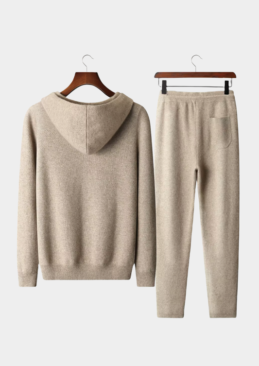 Cashmere Pullover Hoodie Set, Oatmeal - photo 2
