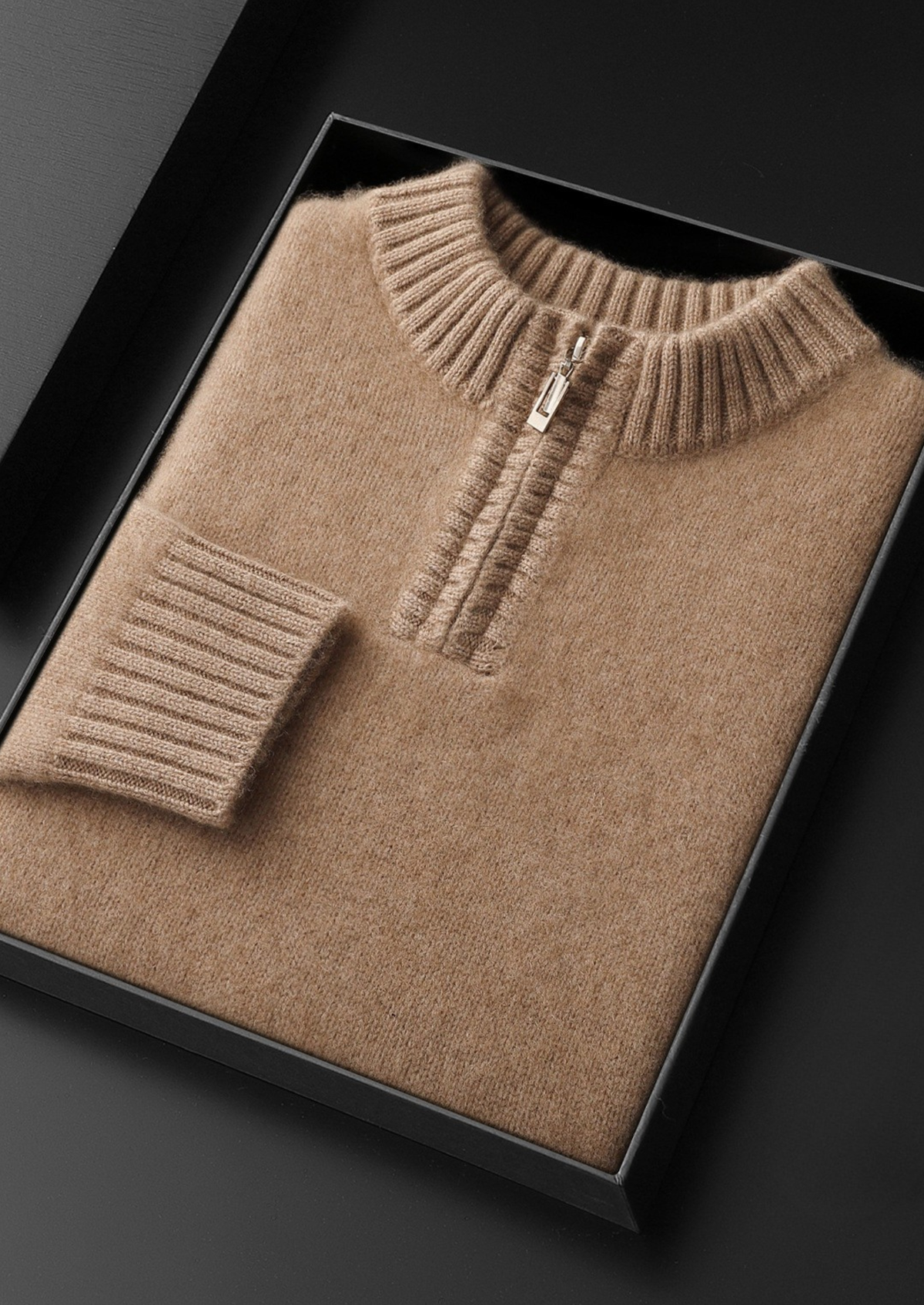 Pure Cashmere Light Beige Half Zip Sweater - photo 2