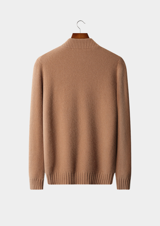 Pure Cashmere Mustard Ribbed Zip Cardigan - photo 2
