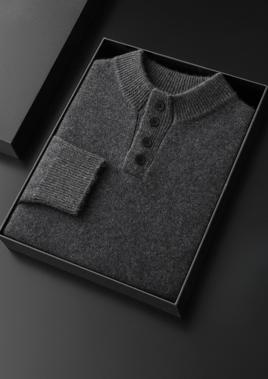 Pure Cashmere Dark Gray Button Sweater - photo 2