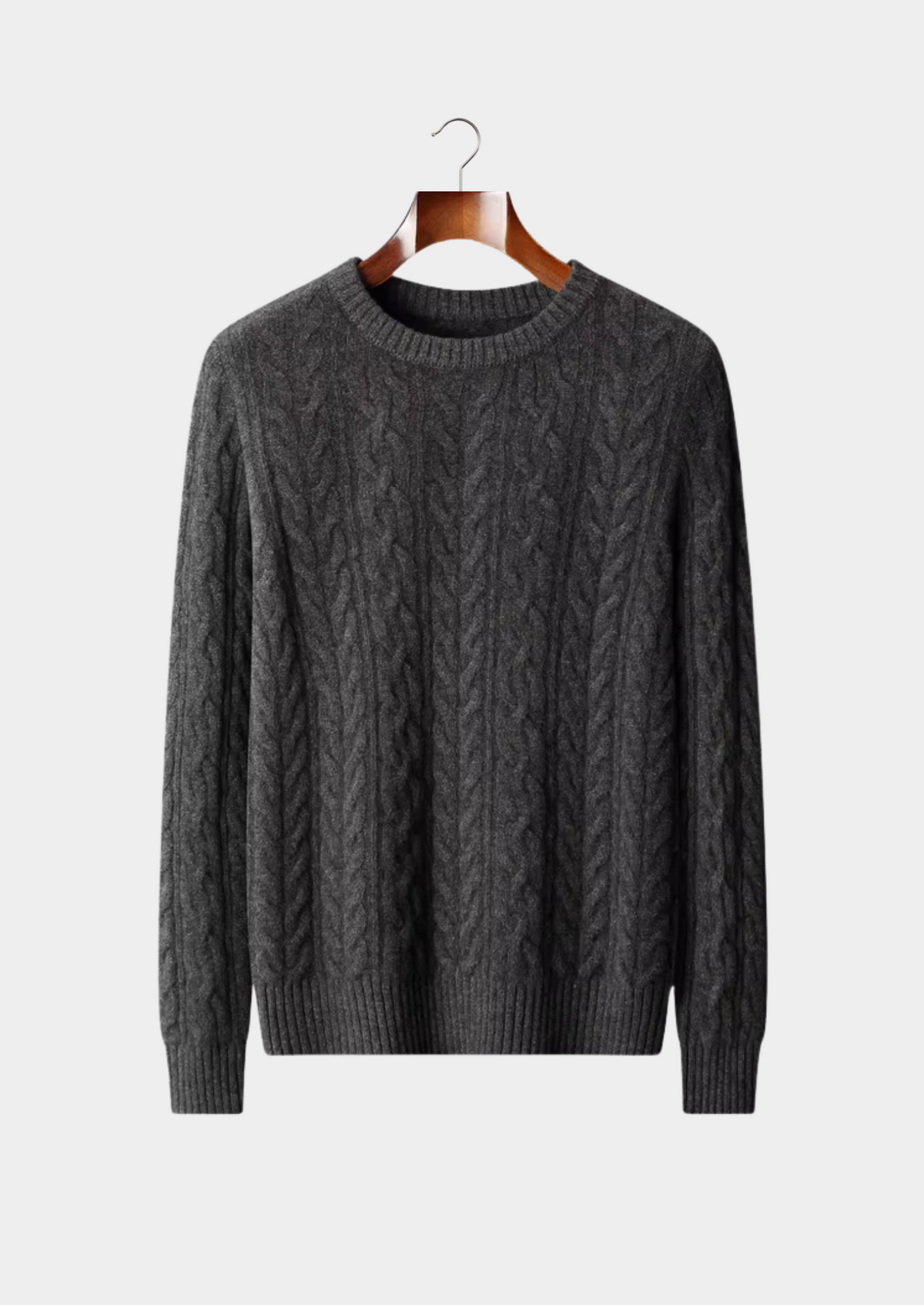 Pure Extra-Fine Merino Wool Cable Knit Crewneck - photo 8