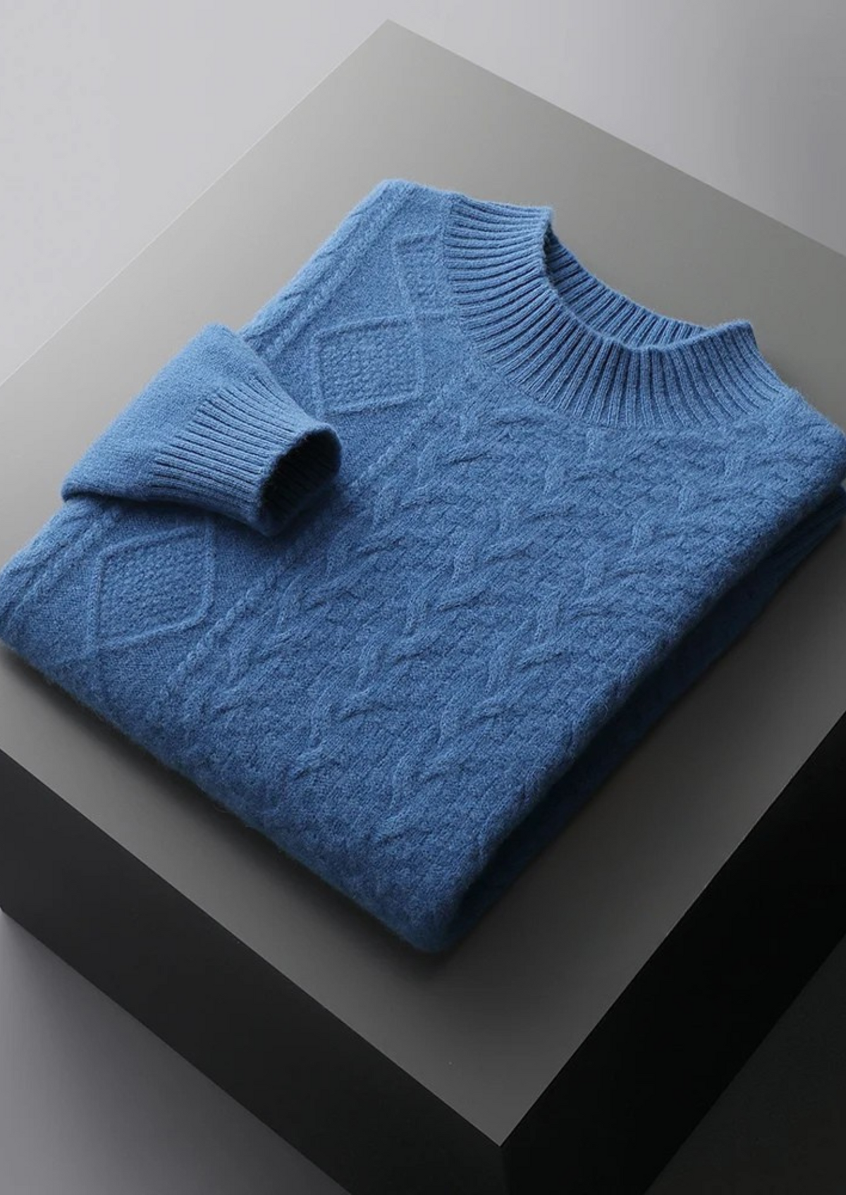 Pure Extra-Fine Merino Wool Jacquard Mockneck - photo 10