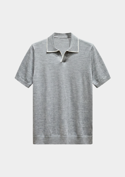 Ellis Light Gray Lightweight Polo Shirt