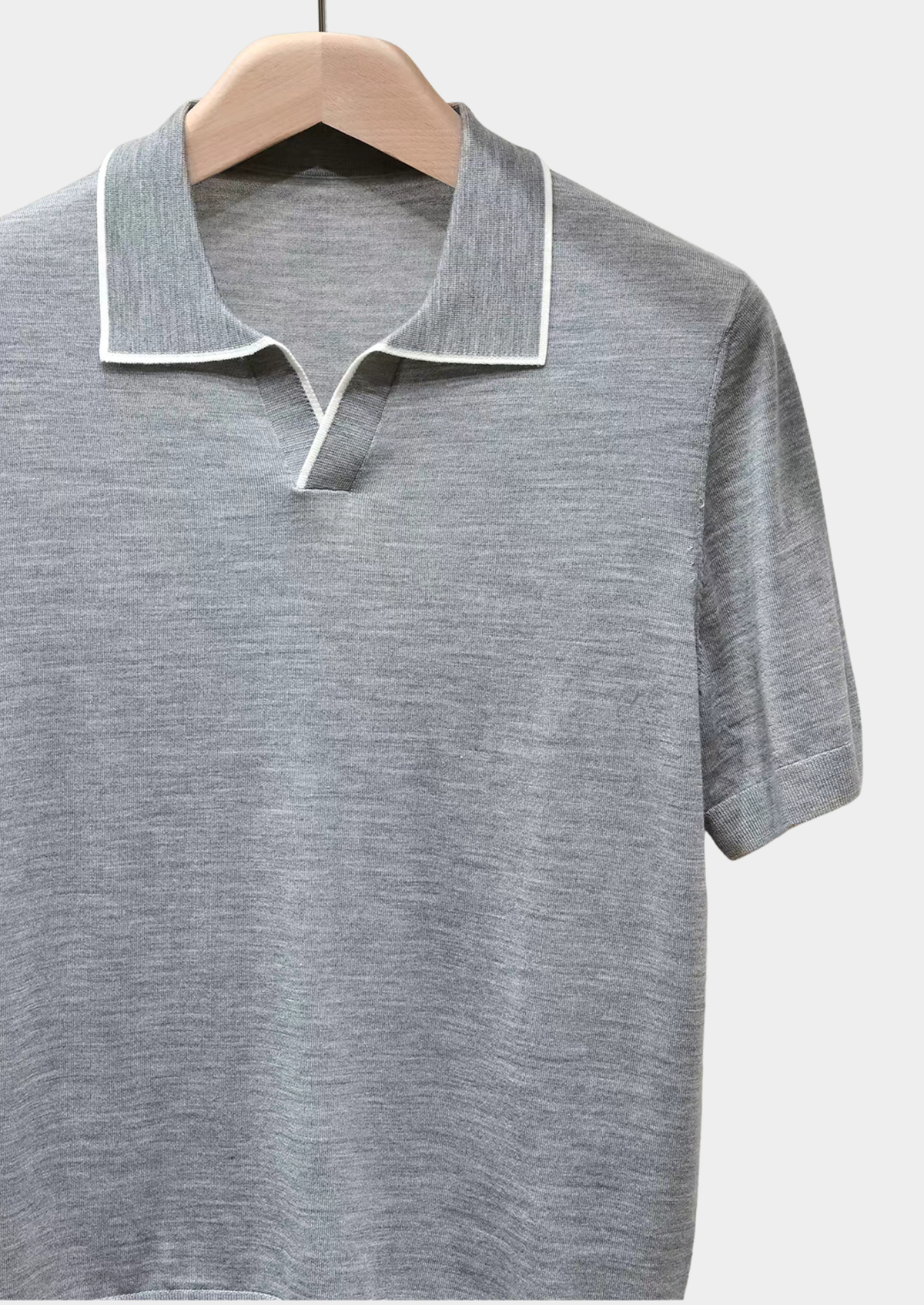 Ellis Light Gray Lightweight Polo Shirt - photo 4