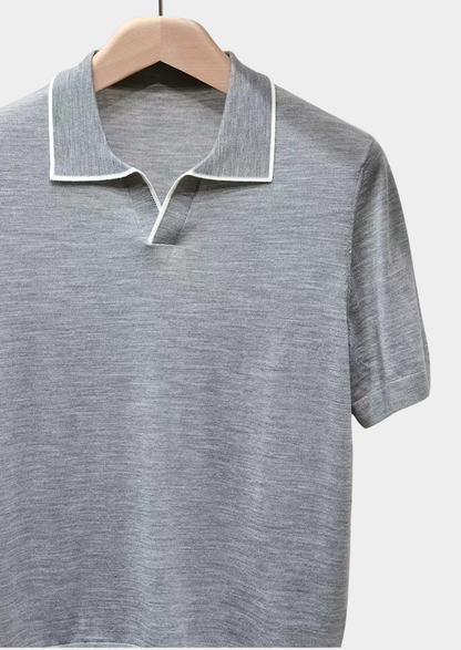 Ellis Light Gray Lightweight Polo Shirt - photo 4