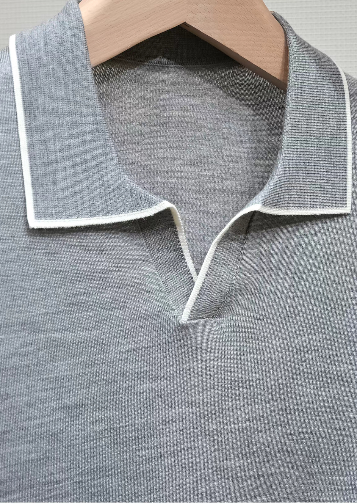 Ellis Light Gray Lightweight Polo Shirt - photo 6