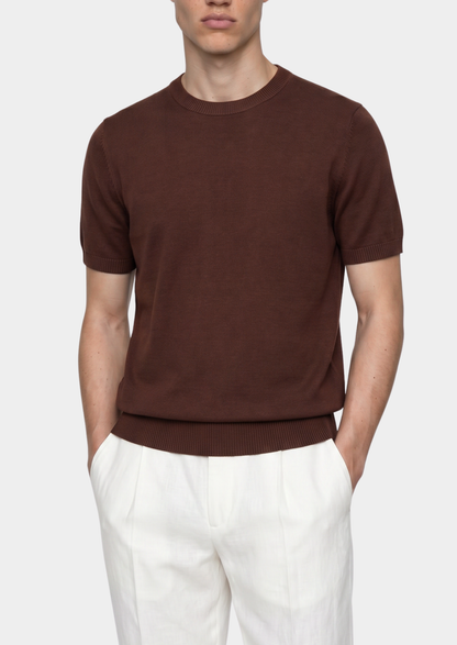 Essential Coffee Knitted Crewneck T-Shirt