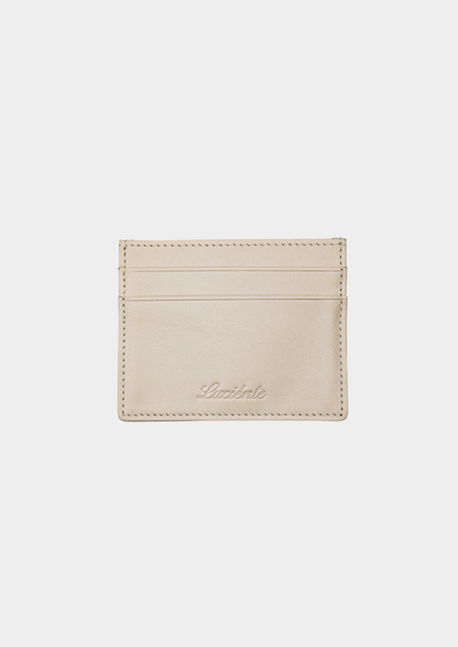 Essential Calfskin Leather Cardholder - Taupe