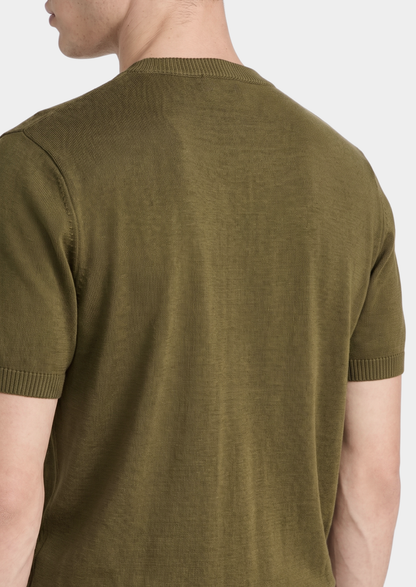 Essential Olive Knitted Crewneck T-Shirt - photo 3