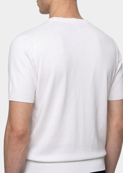 Essential White Knitted Crewneck T-Shirt - photo 6