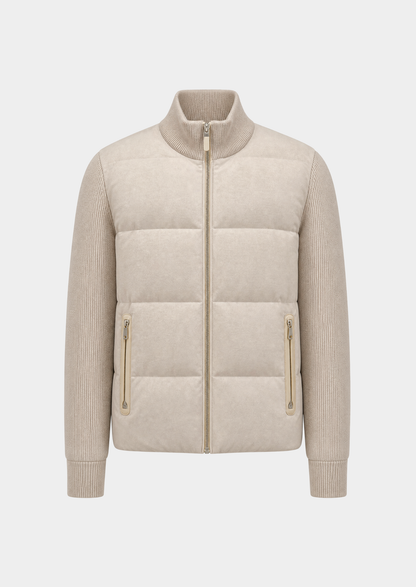 Ivory Urban Hybrid Bomber Jacket