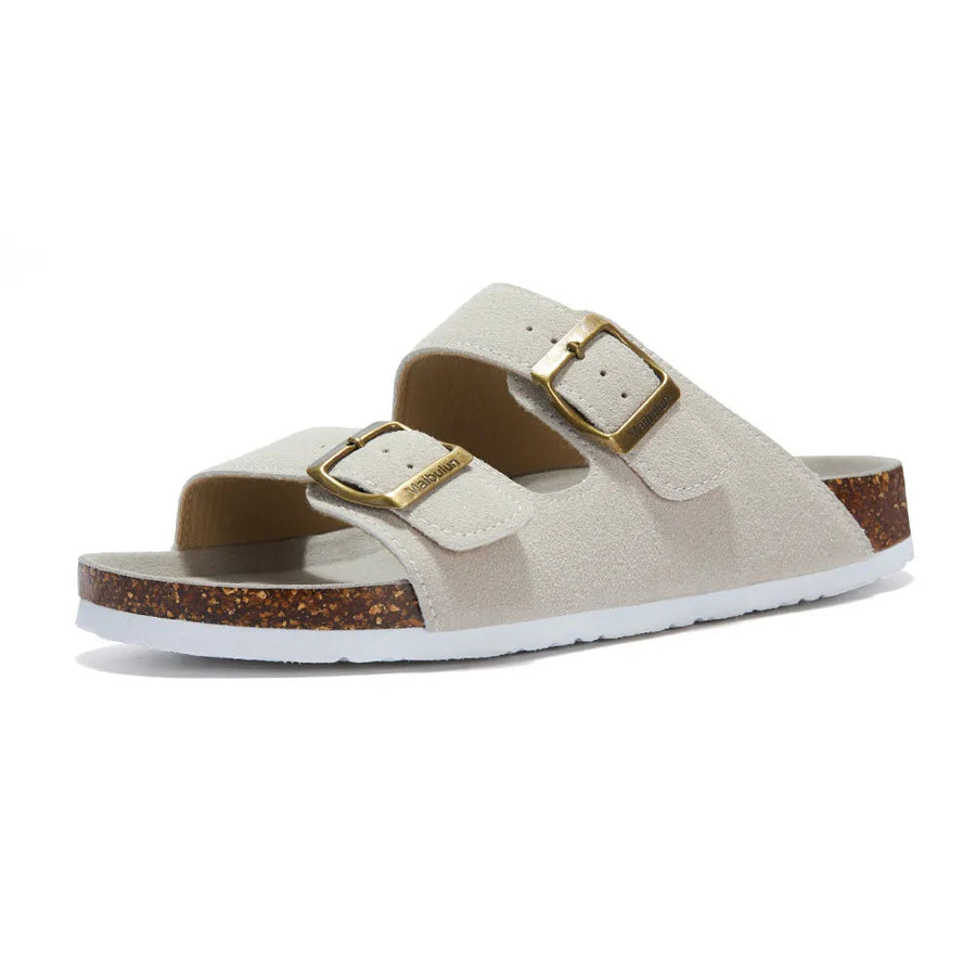 Kavan&Co Suede Arizona Sandals - Cream