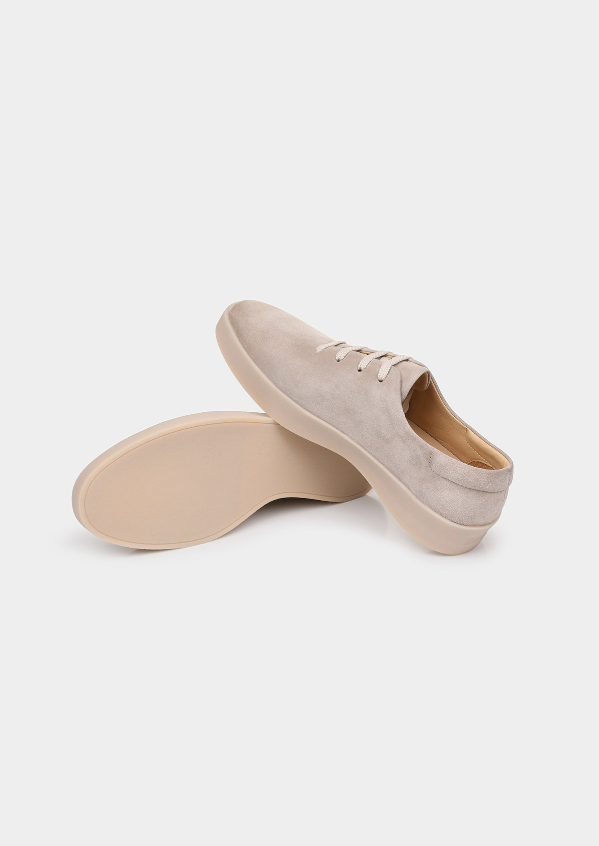 Light Gray Minimal Suede Sneakers - photo 2