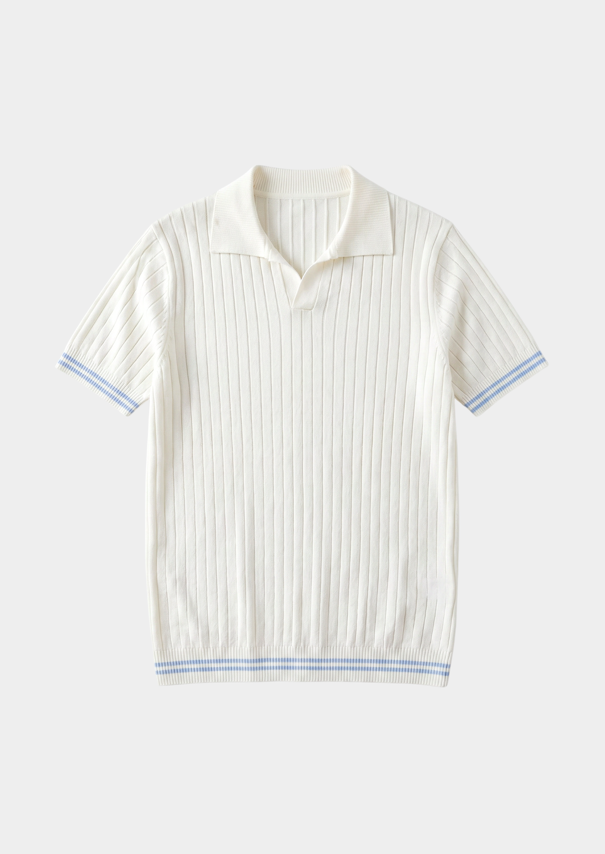 Pierre Ivory Ribbed Buttonless Polo - photo 2