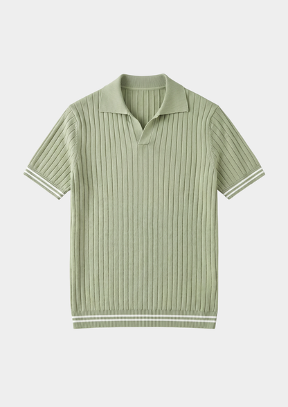 Pierre Pistache Ribbed Buttonless Polo - photo 2