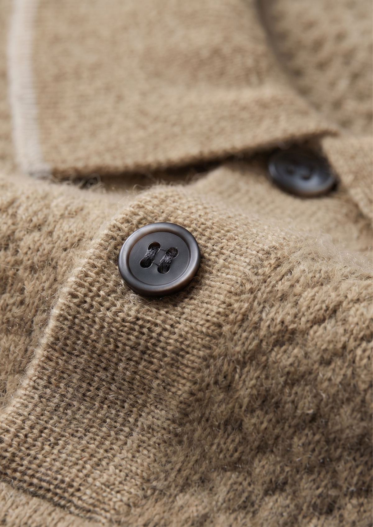 Premium Cashmere Beige Two-Tone Polo - photo 3