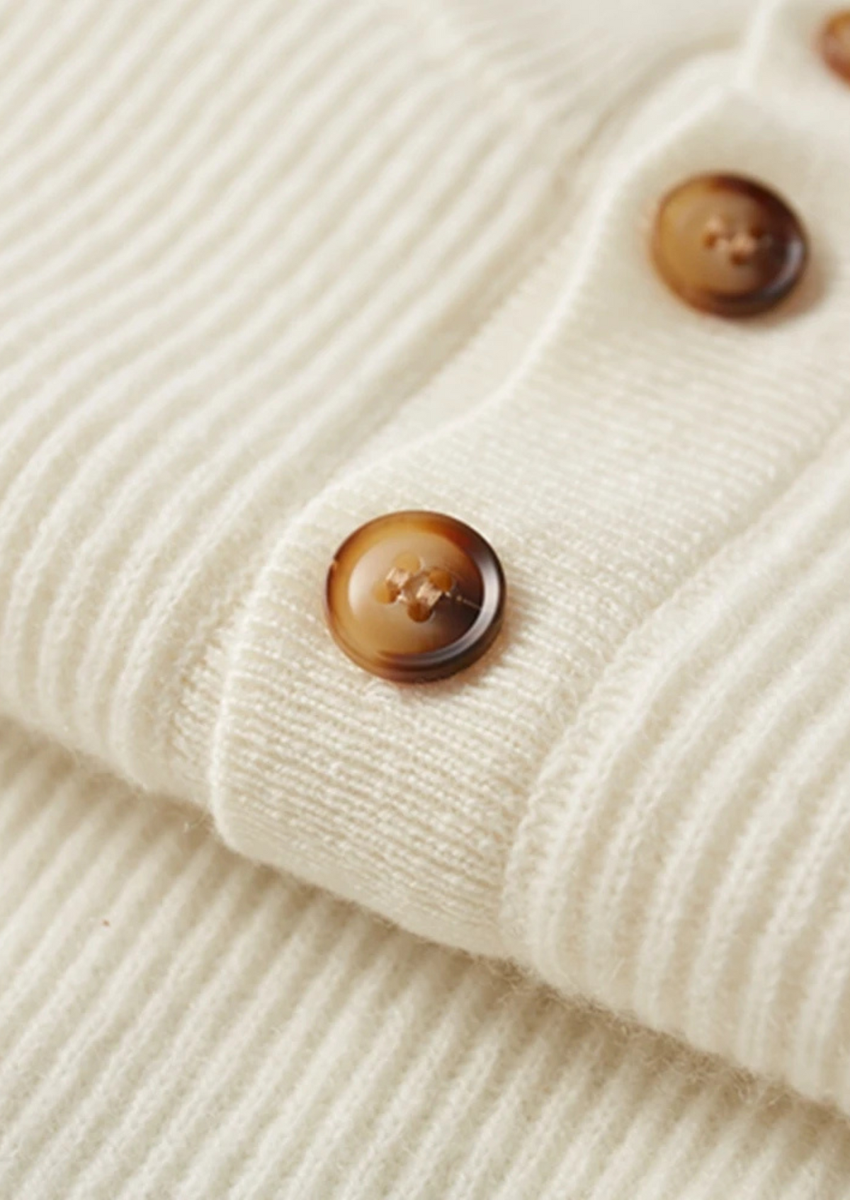 Premium Cashmere Classic Ribbed Henley Sweater - photo 4