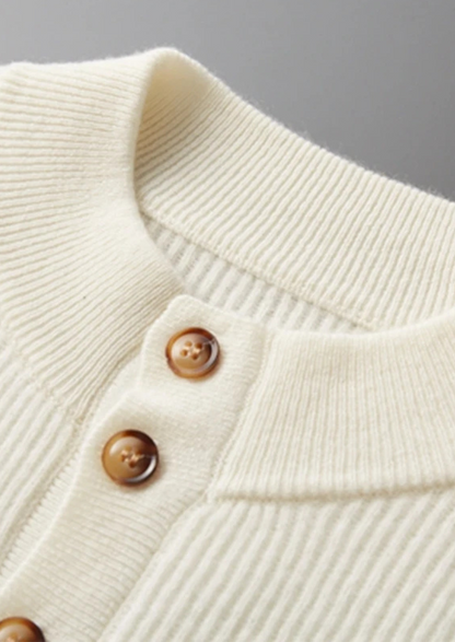 Premium Cashmere Classic Ribbed Henley Sweater - photo 5