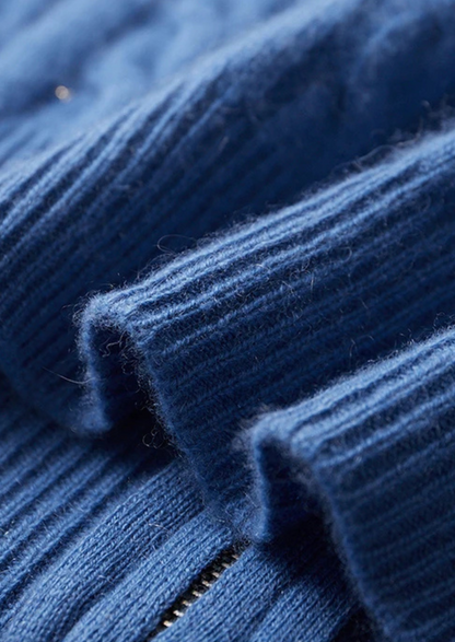 Premium Cashmere Cable Knit Zipper Hoodie - photo 5