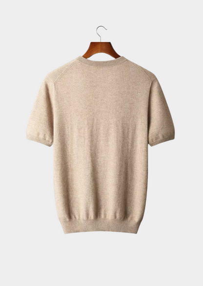 Premium Cashmere Classic Crewneck T-Shirt - Light Beige - photo 13
