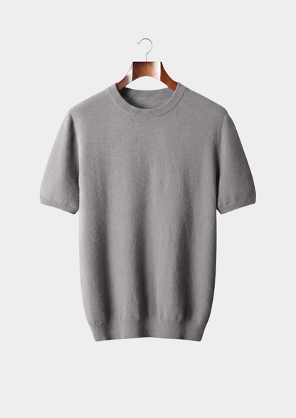 Premium Cashmere Classic Crewneck T-Shirt - Light Beige - photo 2