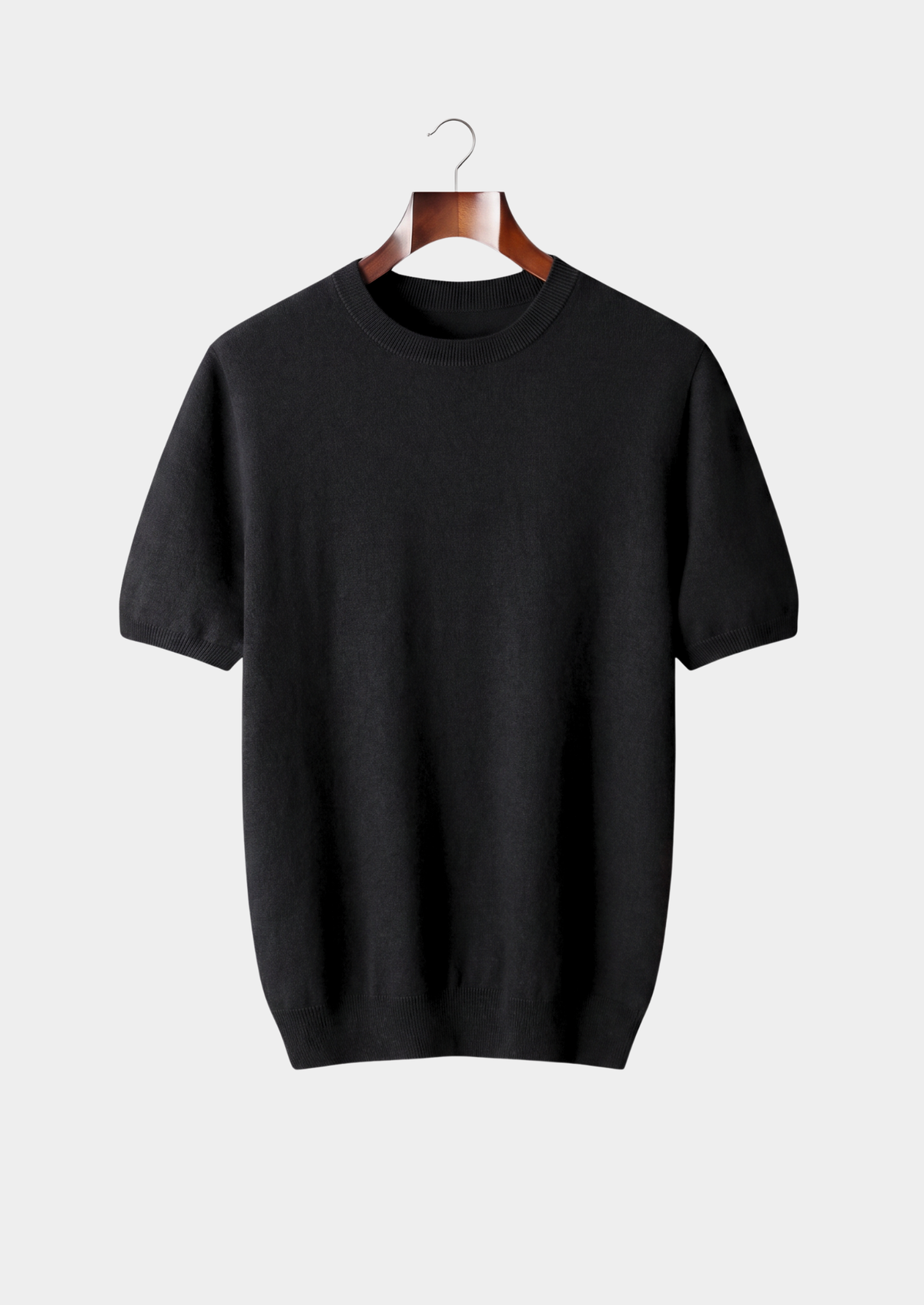 Premium Cashmere Classic Crewneck T-Shirt - Light Beige - photo 3