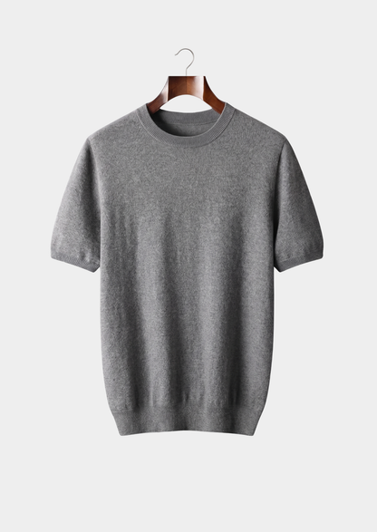 Premium Cashmere Classic Crewneck T-Shirt - Dark Gray