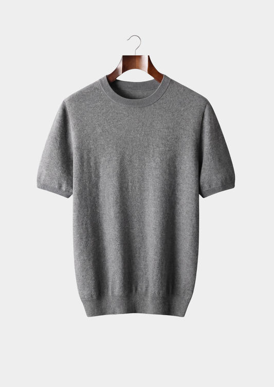 Premium Cashmere Classic Crewneck T-Shirt - Dark Gray