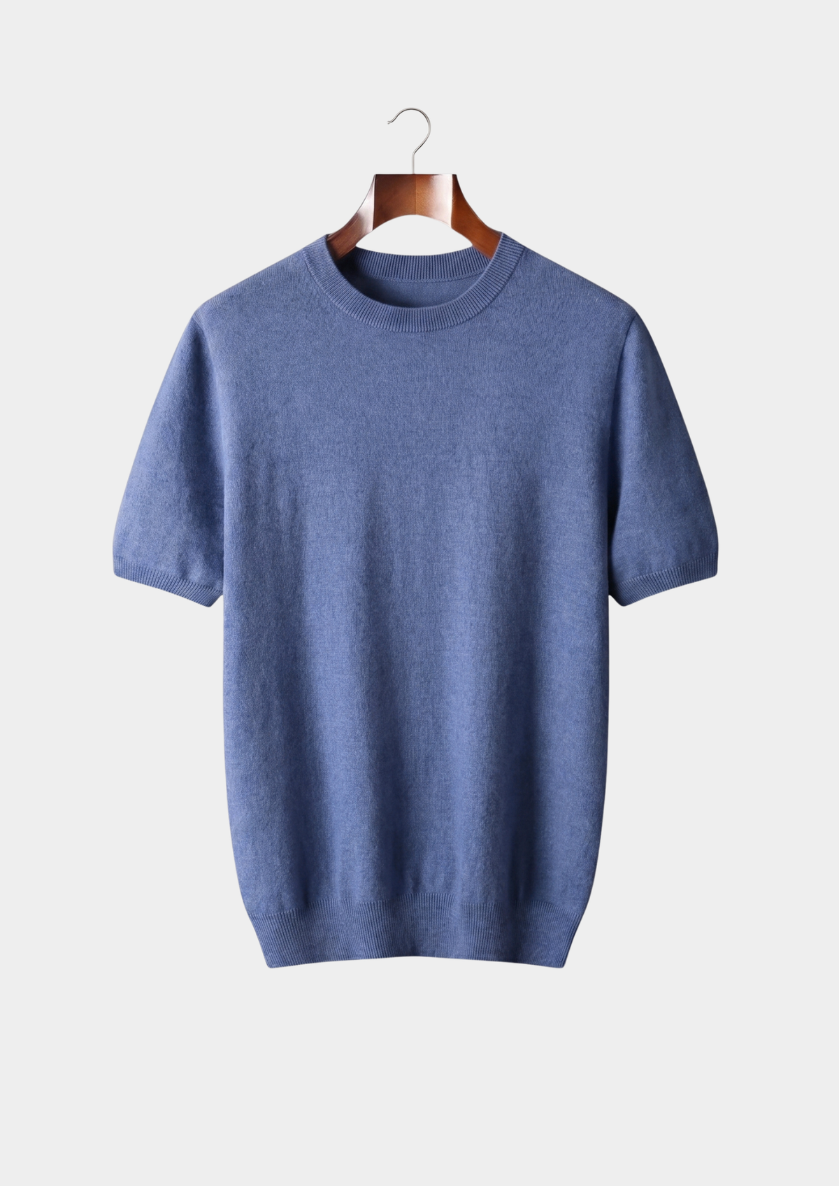 Premium Cashmere Classic Crewneck T-Shirt - Light Beige - photo 5