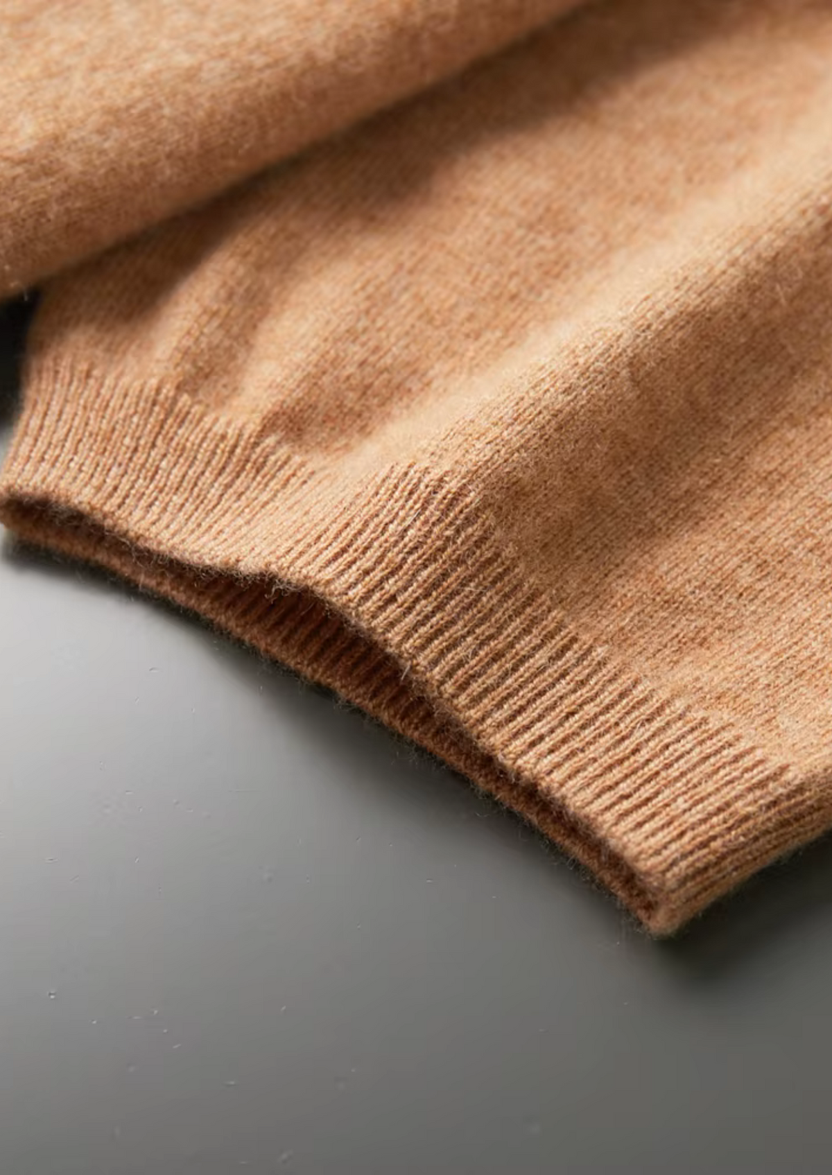 Premium Cashmere Classic Crewneck T-Shirt - Light Beige
