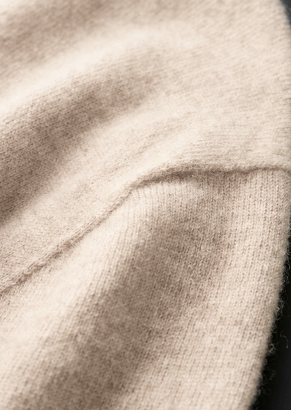 Premium Cashmere Classic Crewneck T-Shirt - Light Beige