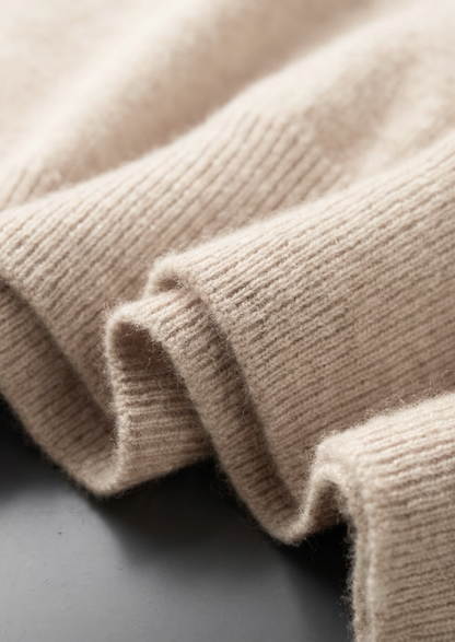 Premium Cashmere Classic Crewneck T-Shirt - Light Beige