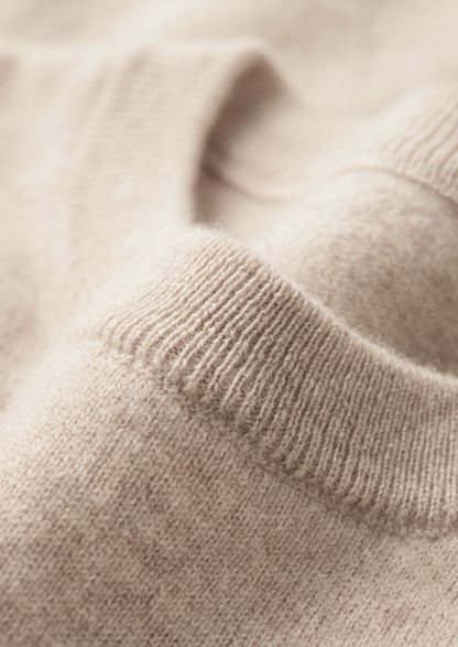 Premium Cashmere Classic Crewneck T-Shirt - Ivory Mocha - photo 7