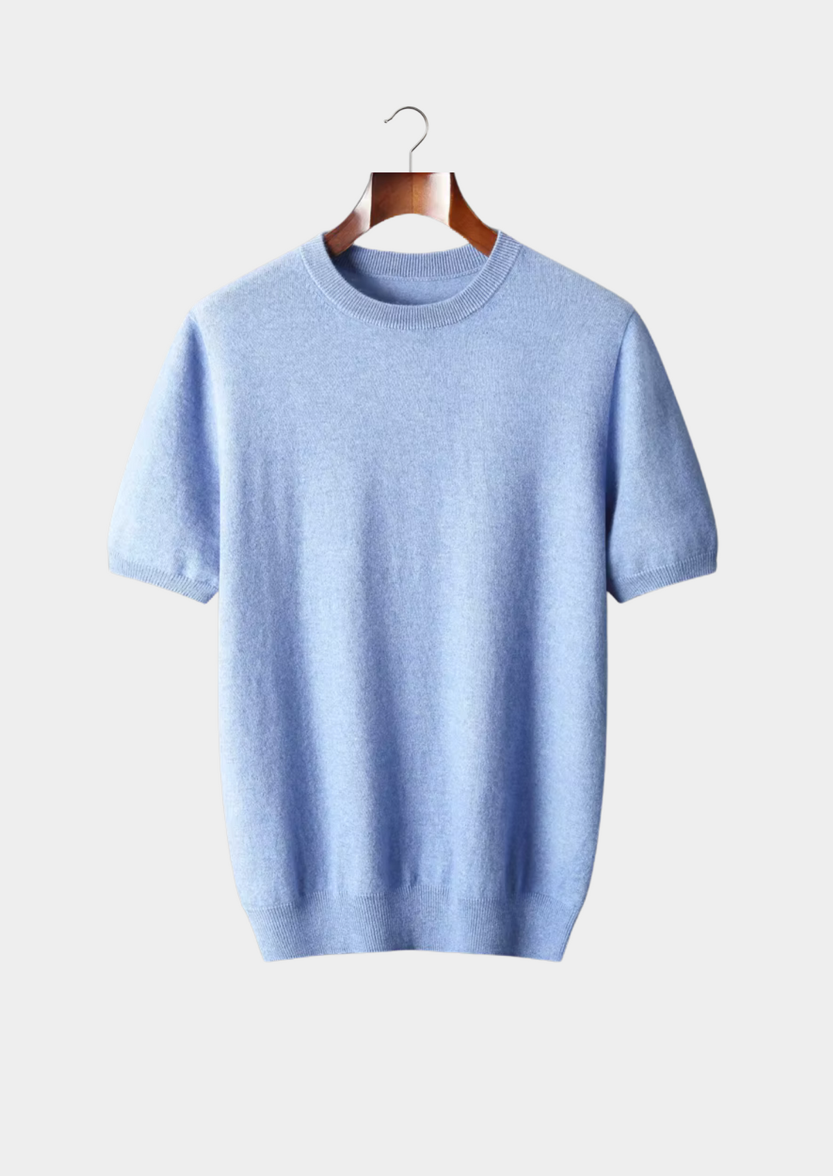Premium Cashmere Classic Crewneck T-Shirt - Light Beige - photo 8