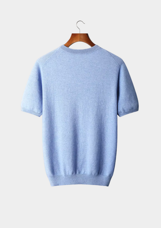 Premium Cashmere Classic Crewneck T-Shirt - Light Blue - photo 2