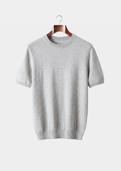 Premium Cashmere Classic Crewneck T-Shirt - Light Beige - photo 9