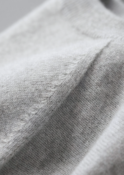 Premium Cashmere Classic Crewneck T-Shirt - Light Gray - photo 5