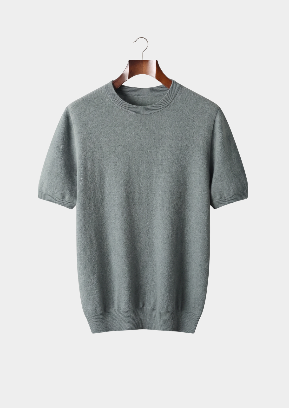 Premium Cashmere Classic Crewneck T-Shirt - Light Beige - photo 11