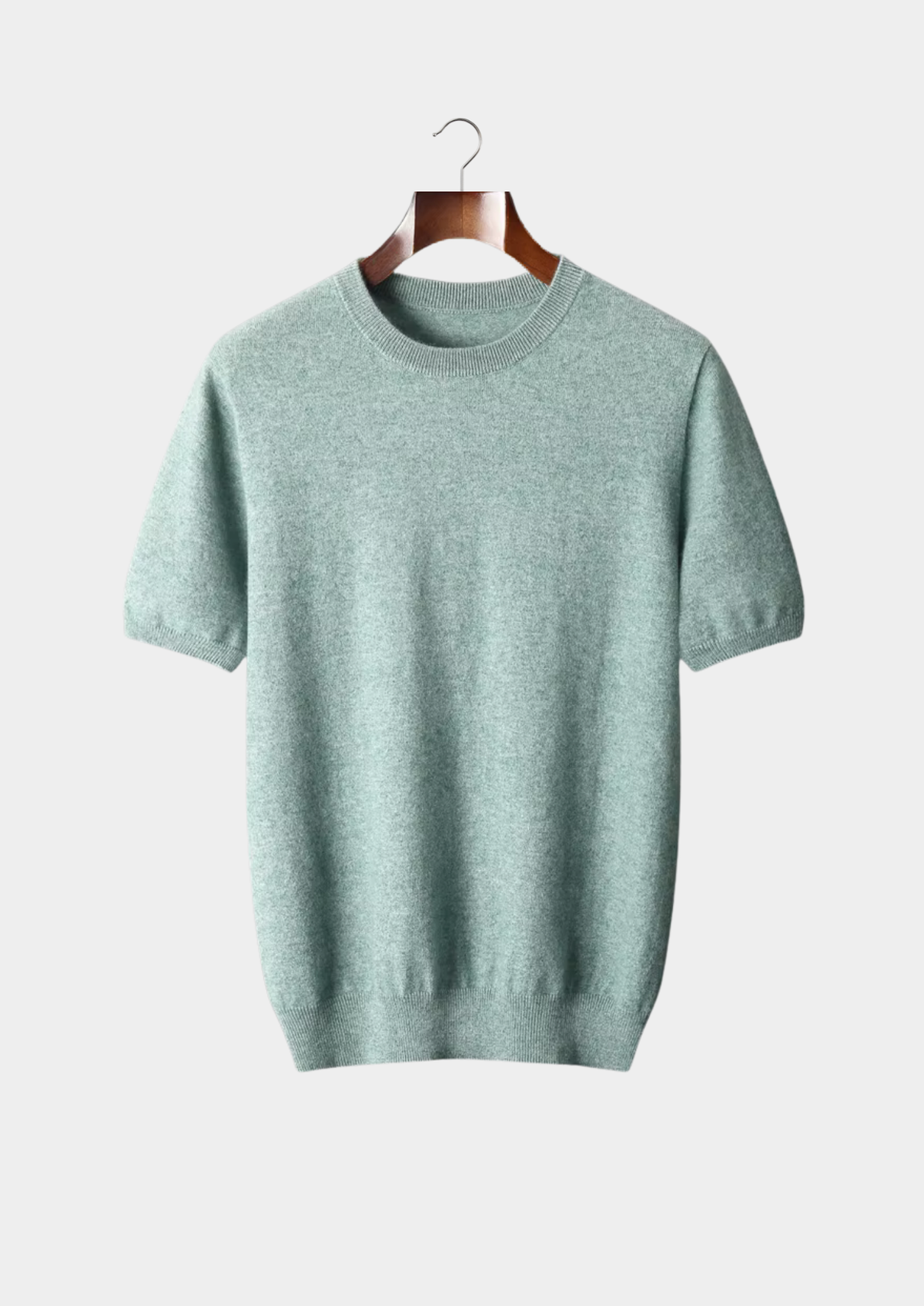 Premium Cashmere Classic Crewneck T-Shirt - Light Beige - photo 12