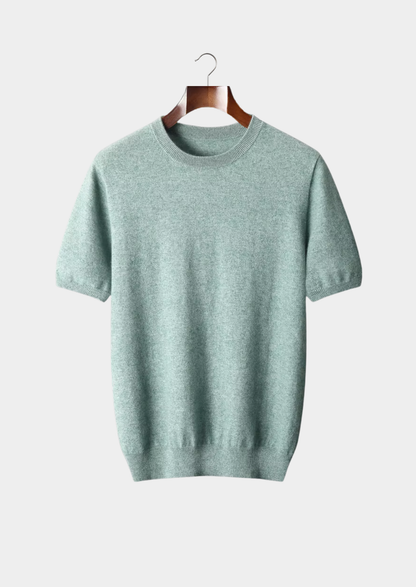 Premium Cashmere Classic Crewneck T-Shirt - Light Beige - photo 12