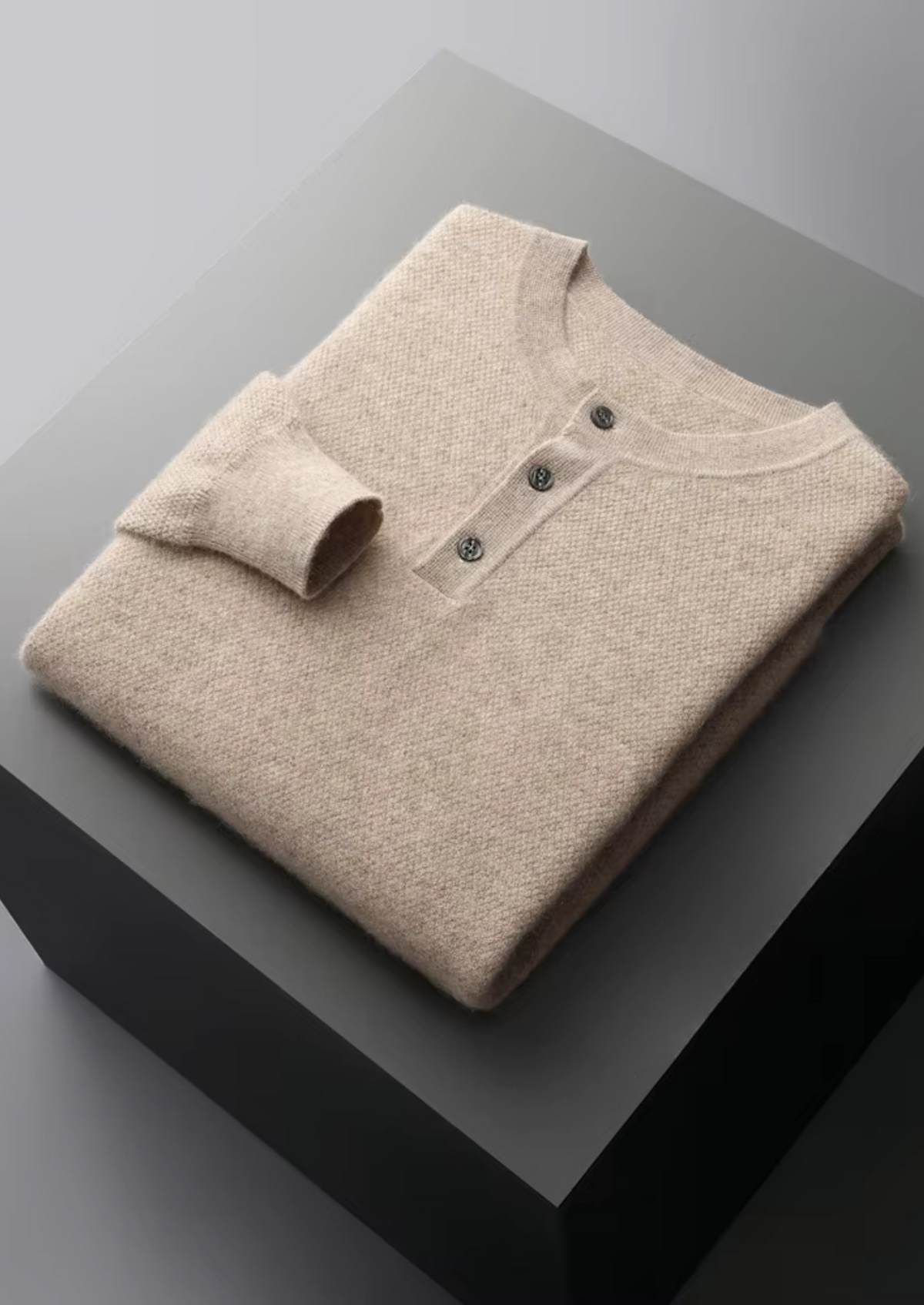 Premium Cashmere Classic Henley Sweater - photo 3