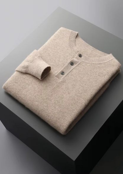 Premium Cashmere Classic Henley Sweater - photo 3