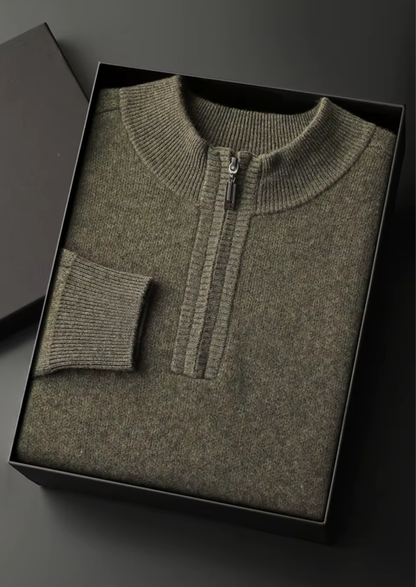 Premium Cashmere Essential Half-Zip Sweater - photo 10