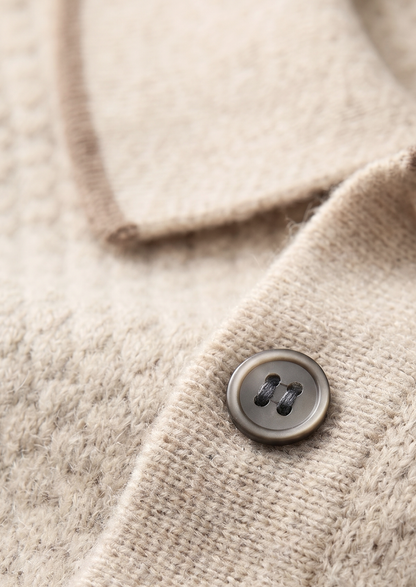 Premium Cashmere Ivory Two-Tone Polo - photo 4