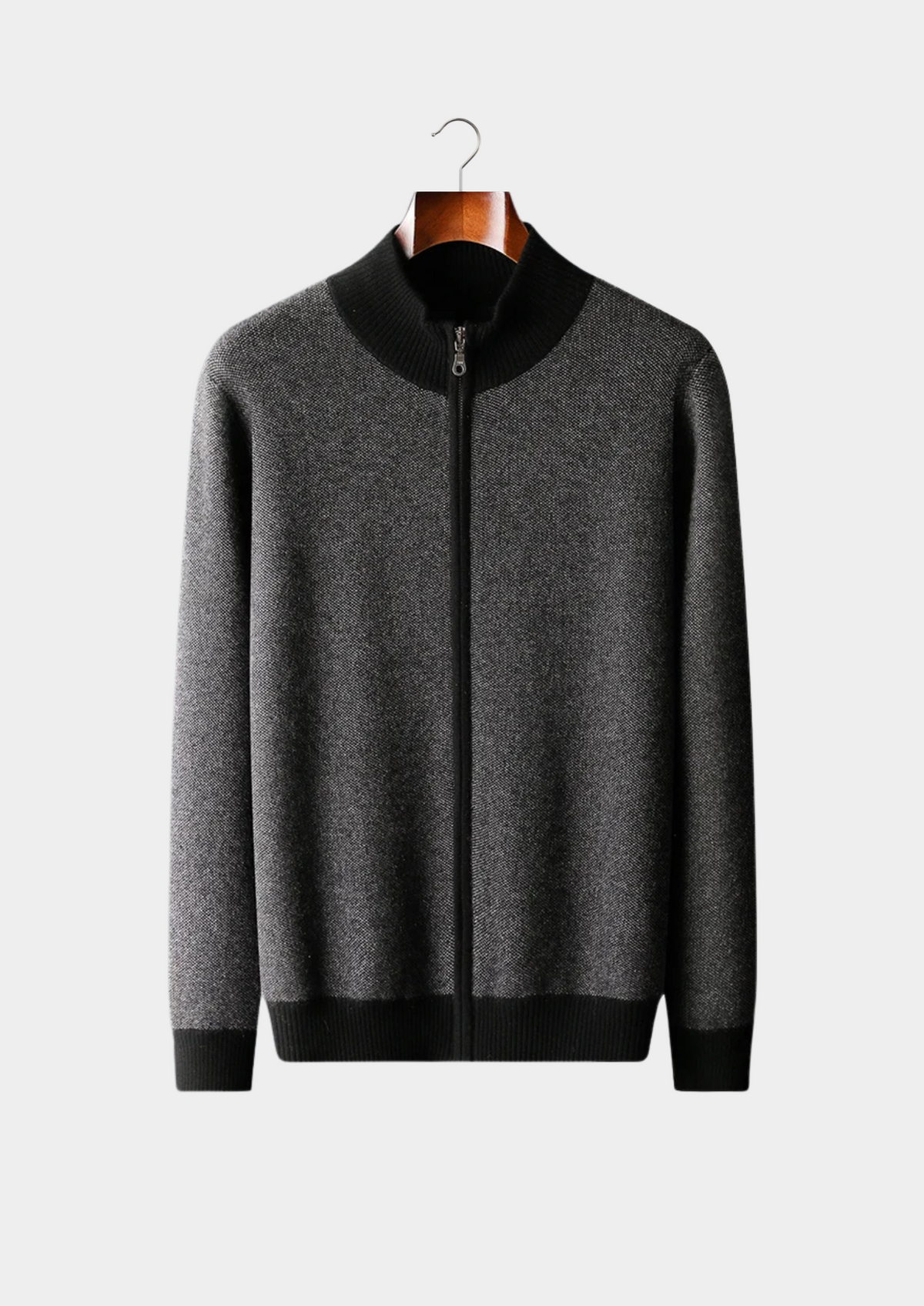 Premium Cashmere Jacquard Zip Cardigan - photo 11