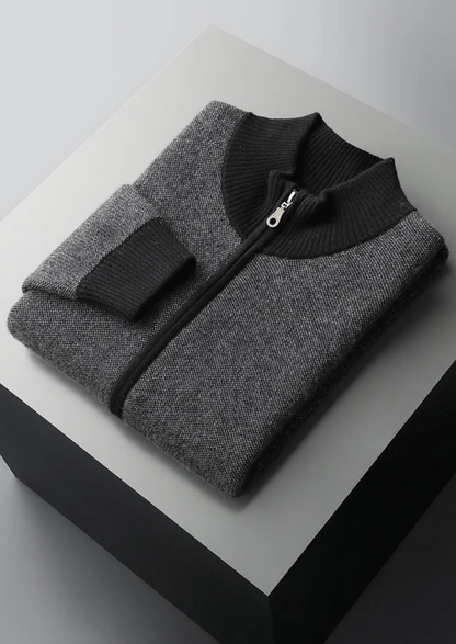 Premium Cashmere Jacquard Zip Cardigan - photo 12