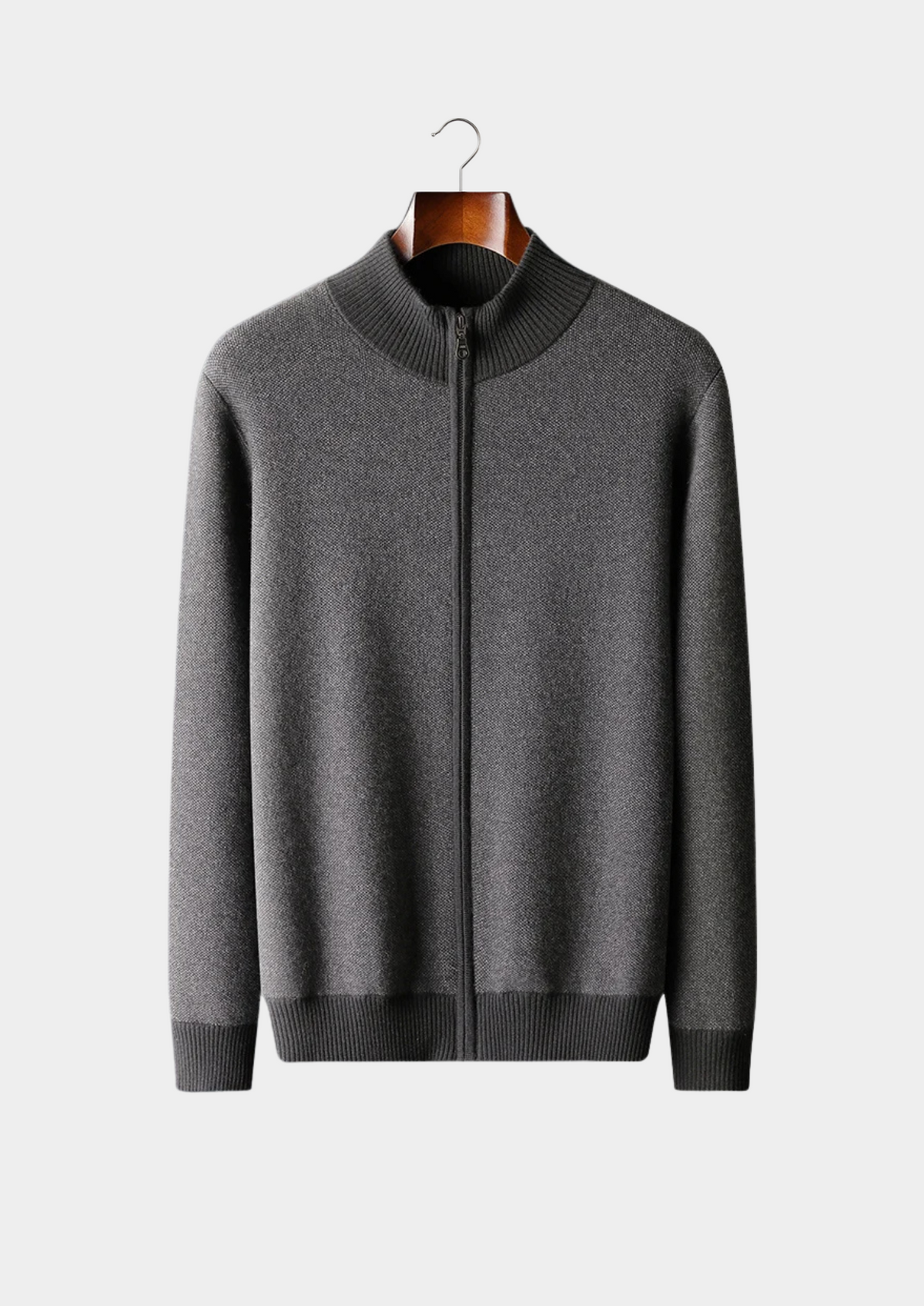 Premium Cashmere Jacquard Zip Cardigan - photo 3